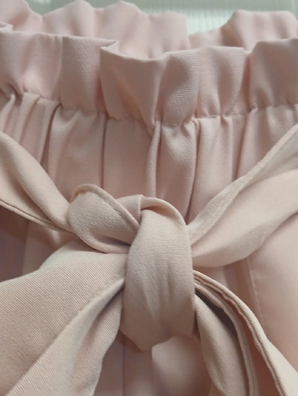 ​Dizzy Lizzy Pink Paperbag Waist Shorts S High Rise Belted Blush Ruffle Pockets